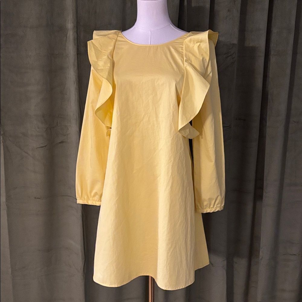 Zara Yellow Backless Ruffle Dress, S - Picture 5 of 11